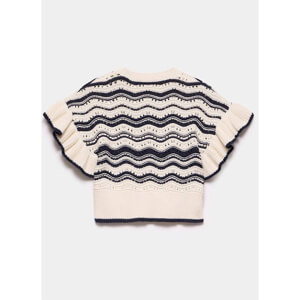 Mint Velvet Cream Striped Cotton Knit Top